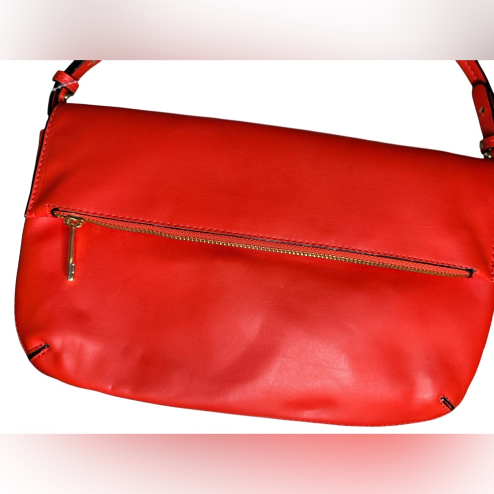 Vibrant Red Leather Shoulder Bag
